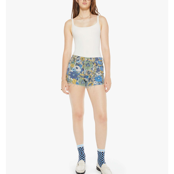 MOTHER Pants - Mother The Tomcat Kick Blue Fray Short Size 25